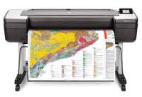 Широкоформатный принтер HP DesignJet T1700 (44",2400x1200dpi, 26spp(A1), 128Gb(virtual), HDD500Gb, host USB type-A/GigEth,stand,sheet feed,1 rollfeed,autocutteTouchScree (После ремонта, замена картриджей и печатной головки)