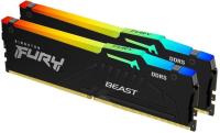 Память DDR5 2x16Gb 5600MHz Kingston KF556C40BBAK2-32 Fury Beast Black RGB RTL Gaming PC5-44800 CL40 DIMM 288-pin 1.25В single rank с радиатором Ret