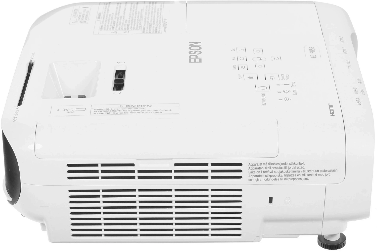 Проектор Epson EB-FH52 LCD 4000Lm (1920x1080) 16000:1 ресурс лампы:5500часов 1xUSB typeA 1xUSB typeB 2xHDMI 3.1кг