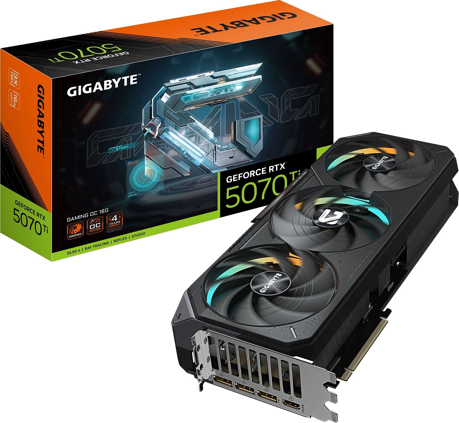 Видеокарта Gigabyte PCI-E GV-N507TGAMING OC-16GD 1.0 NVIDIA GeForce RTX 5070TI 16Gb 256bit GDDR7 2805/30000 HDMIx1 DPx3 HDCP Ret