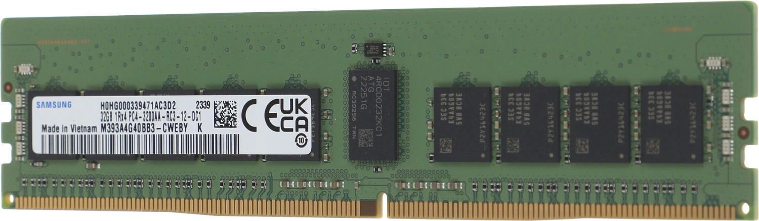 Оперативная память Samsung DDR4  32GB RDIMM (PC4-25600) 3200MHz ECC Reg 1R x 4  1.2V  (M393A4G40BB3-CWE), 1 year, OEM