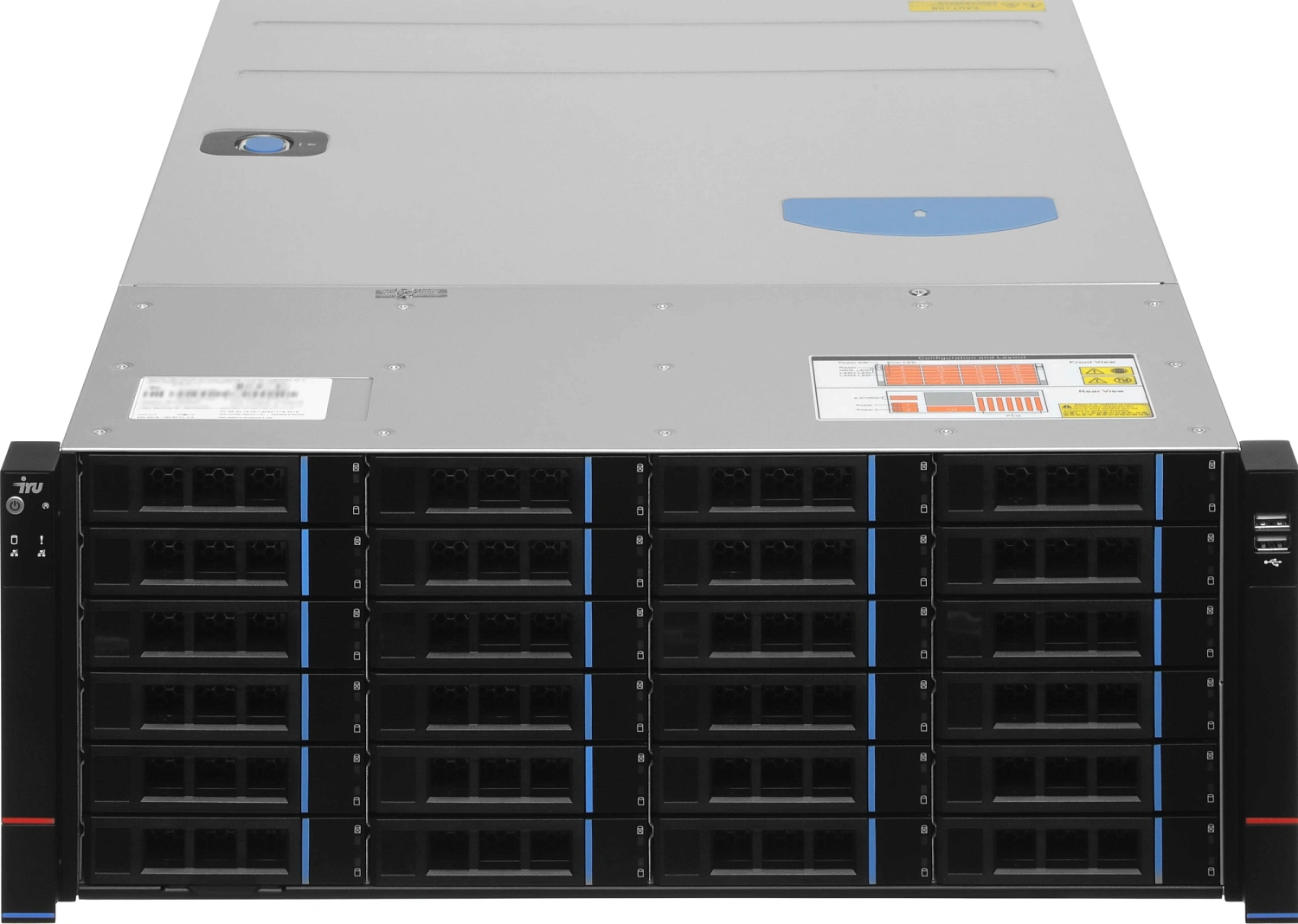 Сервер IRU Rock s4124p 1x6248 2x16Gb 1x500Gb M.2 SSD 9460-8i XL710 2x1600W w/o OS (2158976)