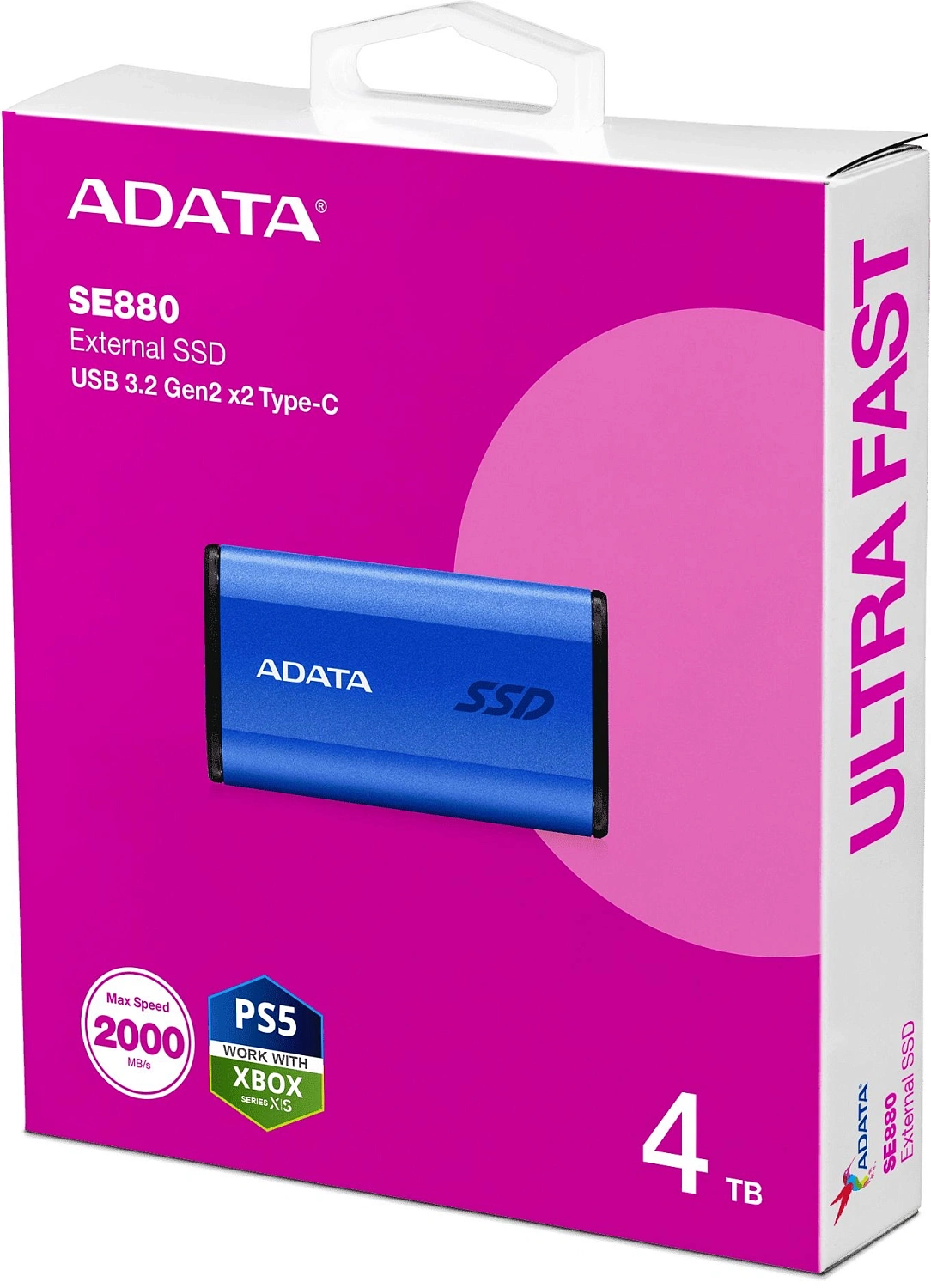 Накопитель SSD A-Data USB-C 4TB AELI-SE880-4TCBU SE880 2.5" синий