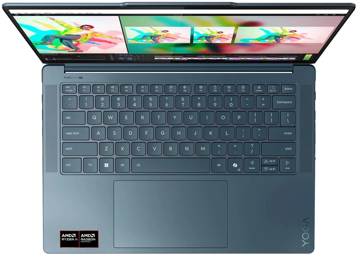 Ноутбук Lenovo Yoga Pro 7 14ASP10 Ryzen AI 9 365 32Gb SSD1Tb AMD Radeon 880M 14.5" OLED 3K (2944x1840) без ОС turquoise WiFi BT Cam (83LX000RRK)