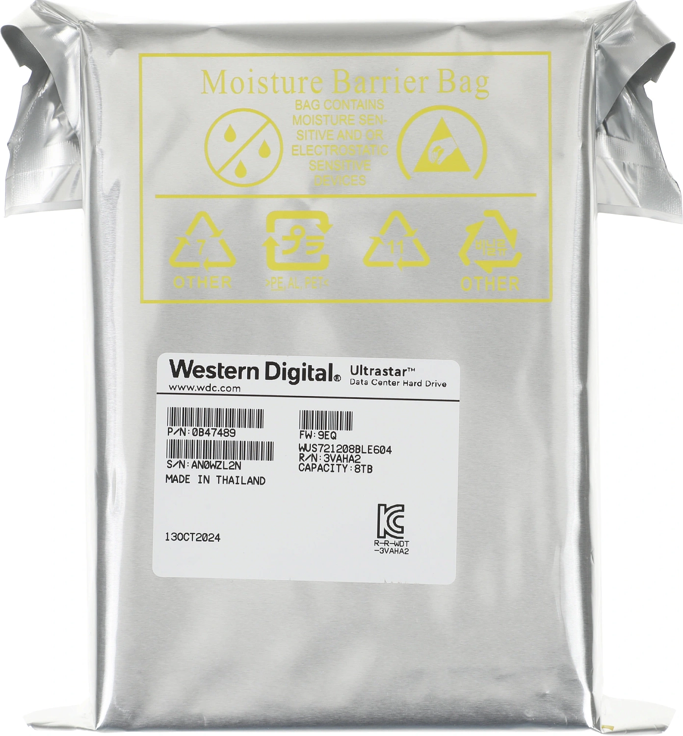 Жесткий диск WD SATA-III 8TB WUS721208BLE604 Ultrastar DC HC340 512E (7200rpm) 256Mb 3.5"