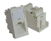 Вставка RJ-45 UTP Cat.5E, 22.5x45 мм угловая, с маркировкой, белая