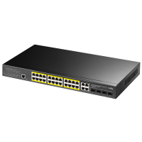 Коммутатор CUDY 24-Port Layer 2 Managed Gigabit PoE+ Switch with 4 Gigabit Combo Ports 400W Layer 2 Managed 28 Ports 10/100/1000M PoE Switch ,1-24 Port support POE (802.3at/af) ,with 4 Uplink Gigabit SFP/ETH Combo port + 1 Managed Port, IEEE 802.3af/at St