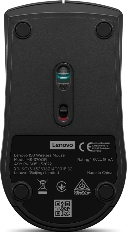 Мышь Lenovo 150 Wireless черный оптическая 1000dpi беспров. (GY51L52638) Мышь Lenovo 150 Wireless черный оптическая 1000dpi беспров. (GY51L52638)