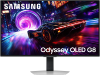 Монитор Samsung 32" Odyssey OLED G8 S32FG810SIXCI серебристый OLED LED 16:9 HDMI матовая HAS Piv 260cd 178гр/178гр 3840x2160 240Hz FreeSync Premium Pro DP 4K USB 8.4кг