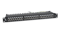 патч-панель Cabeus PL-24-Cat.6a-SH-Dual IDC Патч-панель 19" (1U), 24 порта RJ-45, категория 6a, полностью экранированная, с задним кабельным организатором