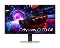 Монитор Samsung 32" Odyssey OLED G8 G81SF S32FG812SI OLED 16:9 3840x2160x240Hz 0,03ms 260cd 1М:1 1,07 млрд 178/178 DP; HDMI; USB3.2 Gen1 x2 Tilt Swiv HAS Pivot БП внешн VESA Silver