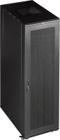 Шкаф серверный Lanmaster (TWT-CBB-47U-6X6-G1) напольный 47U 600x600мм пер.дв.стекл металл 2 бок.пан. 800кг черный
