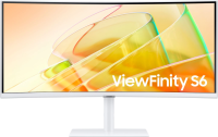 Монитор Samsung 34" ViewFinity S6 S34C650TAUXEN белый VA LED 5ms 21:9 HDMI M/M полуматовая 350cd 178гр/178гр 3440x1440 100Hz DP USB 8кг