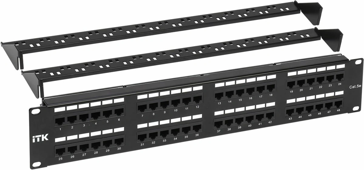 Патч-панель ITK PP48-2UC5EU-D05 19" 2U 48xRJ45 кат.5e UTP Патч-панель ITK PP48-2UC5EU-D05 19" 2U 48xRJ45 кат.5e UTP