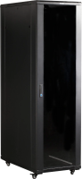 Шкаф серверный Lanmaster (TWT-CBB-47U-6X10-G1) напольный 47U 600x1000мм пер.дв.стекл металл 2 бок.пан. 800кг черный