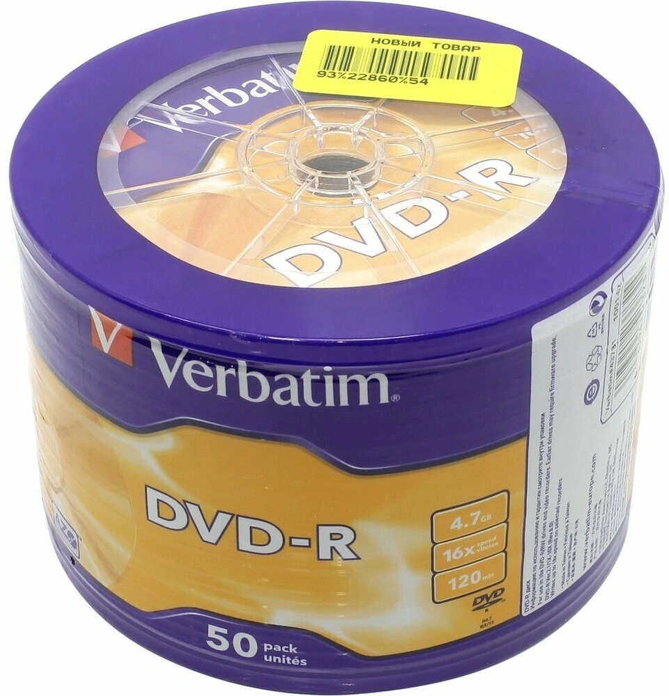 Диск DVD-R Verbatim 4.7Gb 16x bulk (50шт) Printable (43793) Диск DVD-R Verbatim 4.7Gb 16x bulk (50шт) Printable (43793)