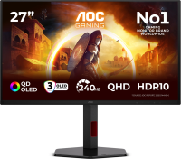 Монитор AOC 27" Q27G4ZDR черный QD OLED LED 16:9 HDMI матовая HAS Piv 1000:1 250cd 178гр/178гр 2560x1440 360Hz DP 2K USB 5.52кг