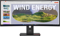 Монитор Lenovo 34" ThinkVision T34WD-40 черный VA LED 4ms 21:9 HDMI матовая HAS Piv 3000:1 300cd 178гр/178гр 3440x1440 120Hz DP QHD USB 9.2кг