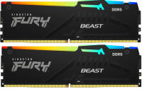 Память DDR5 2x16Gb 5200MHz Kingston KF552C40BBAK2-32 Fury Beast RGB RTL Gaming PC5-41600 CL40 DIMM 288-pin 1.25В single rank с радиатором Ret