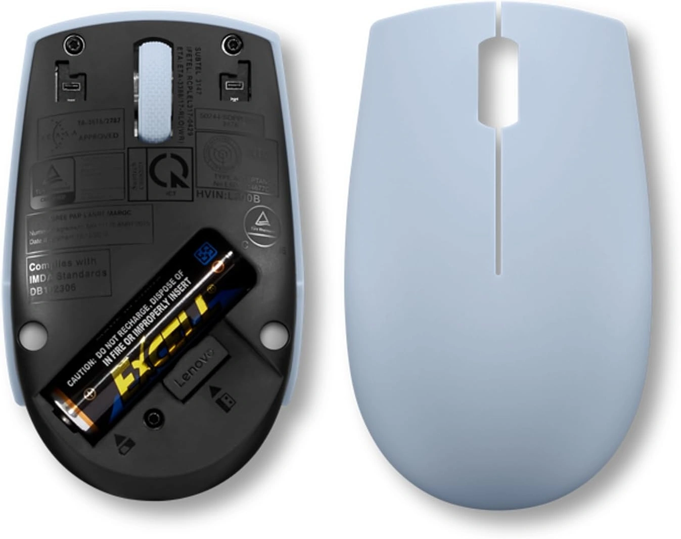 Мышь Lenovo 300 Wireless Compact светло-голубой оптическая 1000dpi беспров. (GY51L15679) Мышь Lenovo 300 Wireless Compact светло-голубой оптическая 1000dpi беспров. (GY51L15679)