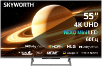 Телевизор QLED Skyworth 55" 55X67H Eye Care Frameless черный 4K Ultra HD 60Hz DVB-T DVB-T2 DVB-C DVB-S DVB-S2 USB WiFi Smart TV