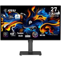 Монитор 26.5" MSI PRO MAX 271UPX12G QD-OLED, 3840x2160, 120Hz, 0,03ms, 250сd/m, 1500000:1 | 2xHDMI(2.1), DP(1.4a), Type-C(PD-15W) | HAS, Pivot, Swivel, InPSU, Speakers, Vesa 100, Black