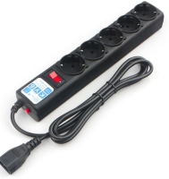 Сетевой фильтр PowerCube Ф-удлинитель, PC 0,5м, 5р, черн.граф. 10А, UPS(C14), SPG5-B1