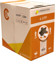Кабель информационный Lanmaster LAN-6EUTP-PT-LSZH-GY кат.6 UTP 4 пары 23AWG LSZH внутренний 305м серый