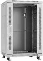 Шкаф коммутационный Cabeus (SH-05C-18U60/80) напольный 18U 600x800мм пер.дв.стекл металл 800кг серый 700мм 988мм IP20 сталь