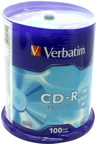 Диск CD-R Verbatim 700Mb 52x Cake Box (100шт) (43430) Диск CD-R Verbatim 700Mb 52x Cake Box (100шт) (43430)