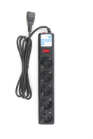 Сетевой фильтр Power Cube фильтр для ИБП, вход - розетка С14,  1,9 метра, 5 розеток с заземлением, 10А/2,2кВт, Сечение провода: 3*1 мм, цвет черный, 4 года гарантии, Россия, МПТ