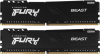 Память DDR4 2x32Gb 3600MHz Kingston KF436C18BBK2/64 Fury Beast Black RTL Gaming PC4-28800 CL18 DIMM 288-pin 1.35В dual rank с радиатором Ret