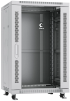 Шкаф коммутационный Cabeus (SH-05C-18U60/60) напольный 18U 600x600мм пер.дв.стекл металл 800кг серый 500мм 988мм IP20 сталь