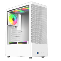 Корпус для ПК ACD Citadel 108W ATX, Type-C + 2XUSB ports + HD audio combo, Mesh, TG, White.