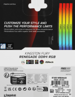 Память DDR4 4x8GB 3200MHz Kingston KF432C16RB2AK4/32 Fury Renegade RGB RTL Gaming PC4-25600 CL16 DIMM 288-pin 1.35В dual rank с радиатором Ret