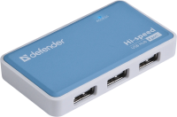 Разветвитель USB 2.0 Defender Quadro Power 4порт. голубой (83503)