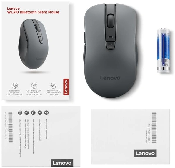 Мышь Lenovo WL310 Bluetooth Silent черный оптическая 1600dpi беспров. (GY51Q65621) Мышь Lenovo WL310 Bluetooth Silent черный оптическая 1600dpi беспров. (GY51Q65621)