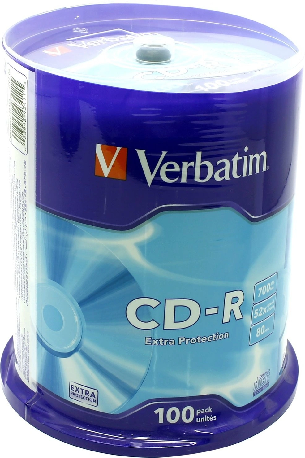 Диск CD-R Verbatim 700Mb 52x Cake Box (100шт) (43430) Диск CD-R Verbatim 700Mb 52x Cake Box (100шт) (43430)