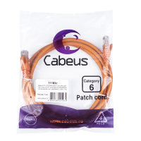 Патч-корд Cabeus PC-UTP-RJ45-Cat.6-1.5m-OR-LSZH Патч-корд U/UTP, категория 6, 2xRJ45/8p8c, неэкранированный, оранжевый, LSZH, 1.5м