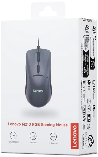 Мышь Lenovo M210 RGB Gaming черный оптическая 8000dpi USB2.0 (GY51M74265) Мышь Lenovo M210 RGB Gaming черный оптическая 8000dpi USB2.0 (GY51M74265)