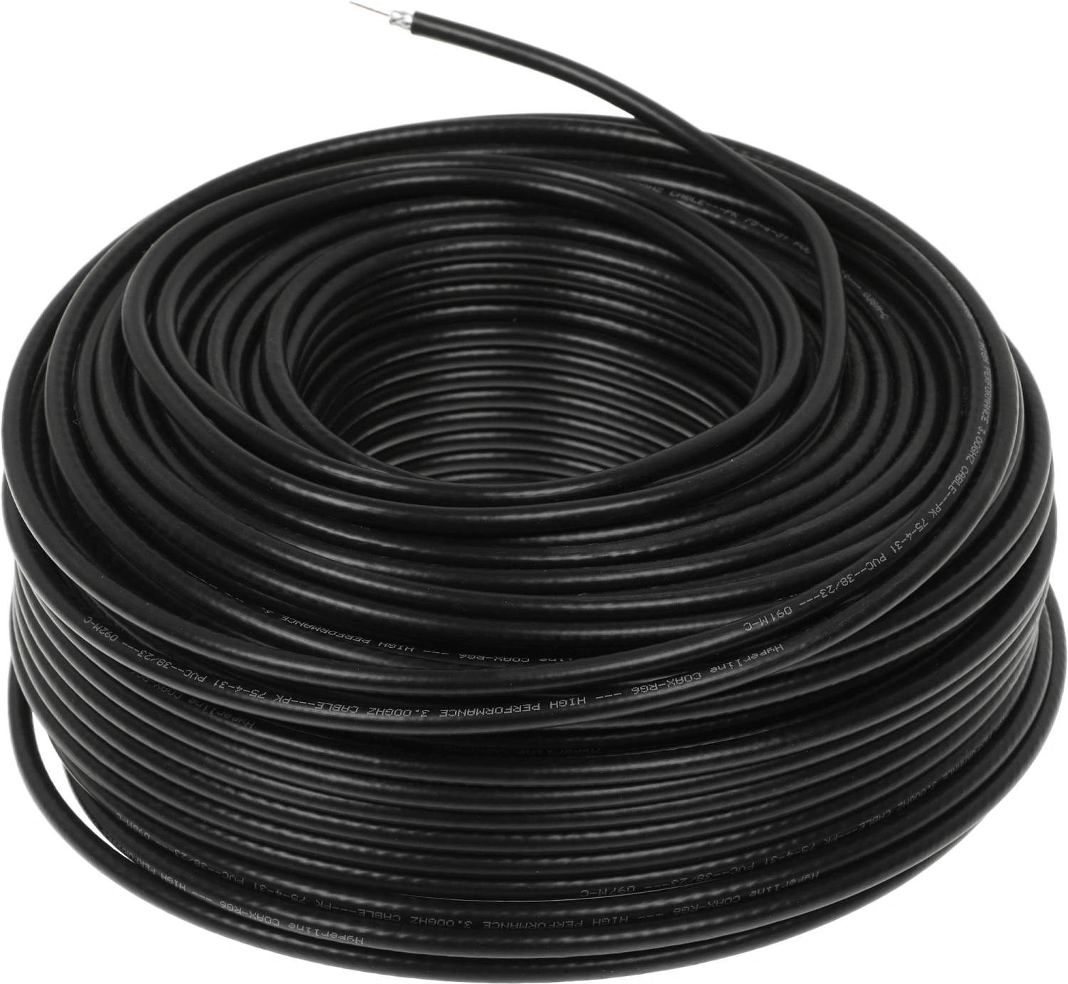 Кабель коаксиальный Hyperline COAX-RG6-100 RG-6 FTP PVC внутренний 100м черный