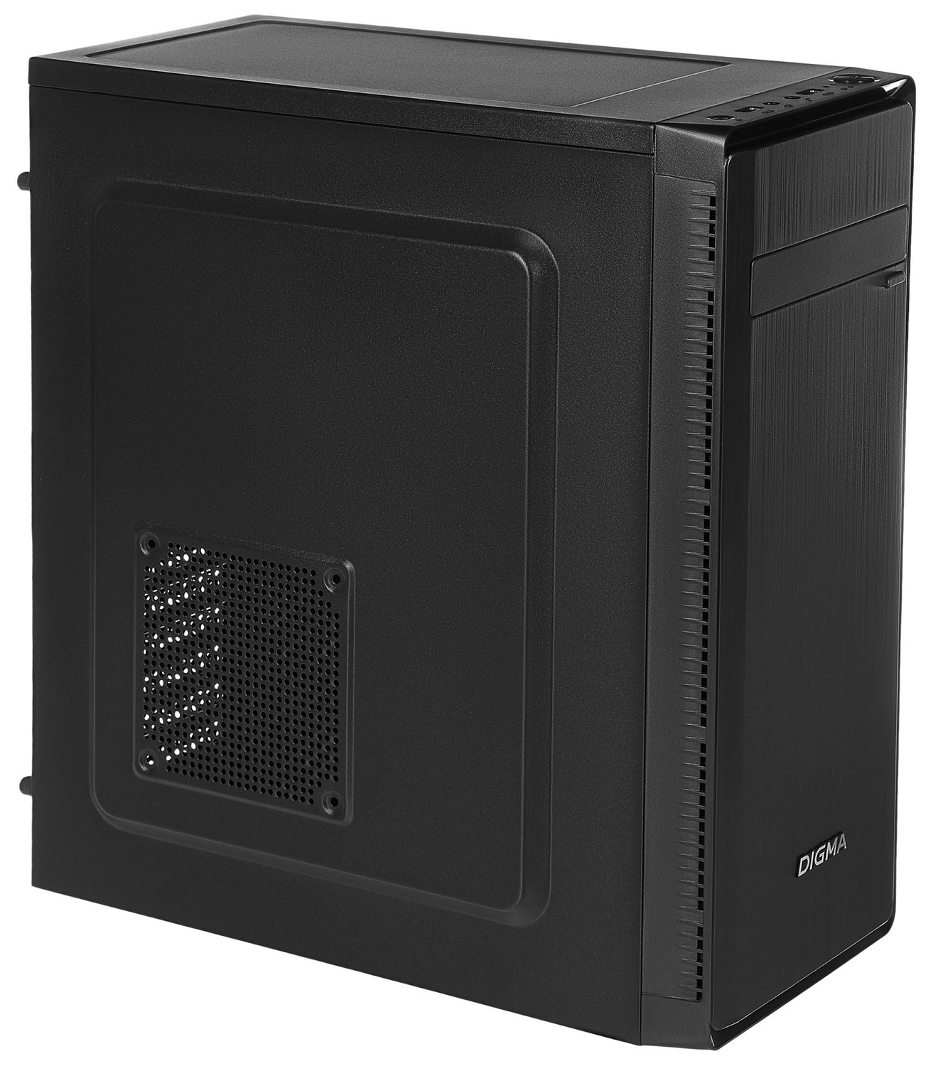 Корпус Digma DC-ATX100-U2 черный без БП ATX 1x80mm 2x120mm 2xUSB2.0 audio