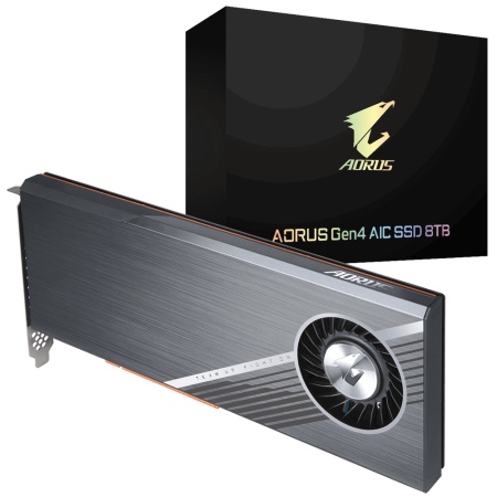 AIC 8TB Gigabyte AORUS Client SSD GP-ASACNE6800TTTDA PCIe Gen4x16 with NVMe, 15000/15000, MTBF GP-ASACNE6800TTTDA 1.8M, 3D TLC, 2048MB, 3600TBW, RTL {5} (807603)