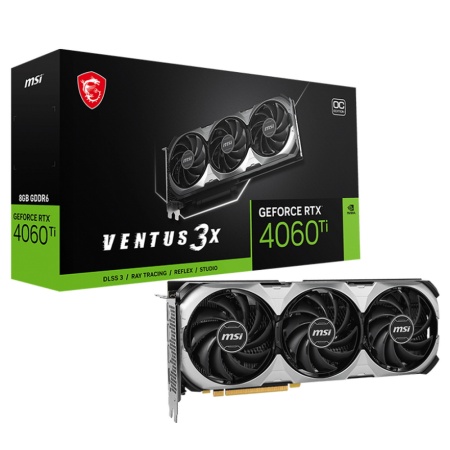 RTX4060Ti VENTUS 3X 8GB OC GDDR6 128-bit DPx3 HDMI ATX 3FAN RTL