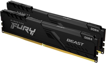 Память DDR4 2x8Gb 2666MHz Kingston KF426C16BBK2/16 Fury Beast Black RTL Gaming PC4-21300 CL16 DIMM 288-pin 1.2В single rank с радиатором Ret