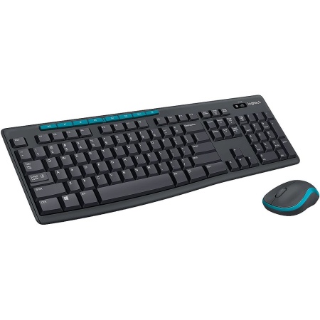 Комплект беспроводной Logitech MK275 клавиатура черная, 112 клавиш с защитой от воды, мышь черная, оптическая, 1000dpi, 3 кнопки, 2.4GHz, USB-ресивер