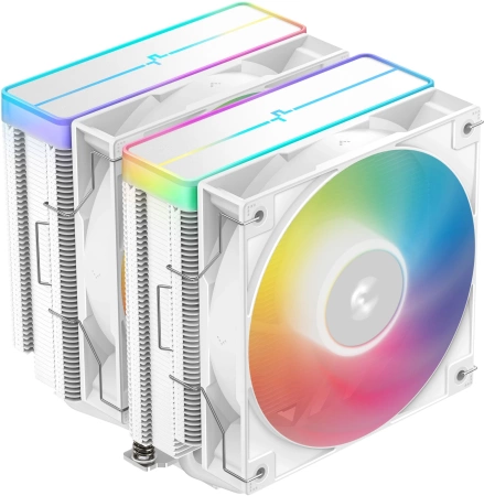 Устройство охлаждения(кулер) Deepcool AG620 Wh V2 ARGB Soc-AM5/AM4/1200/1700/1851 белый 4-pin 15-29dB Al+Cu 260W 1330gr Ret (R-AG620-WHAMMN-GJD)
