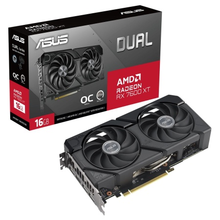 Видеокарта ASUS DUAL-RX7600XT-O16G /RX7600XT,HDMI,DP*3,16G,D6