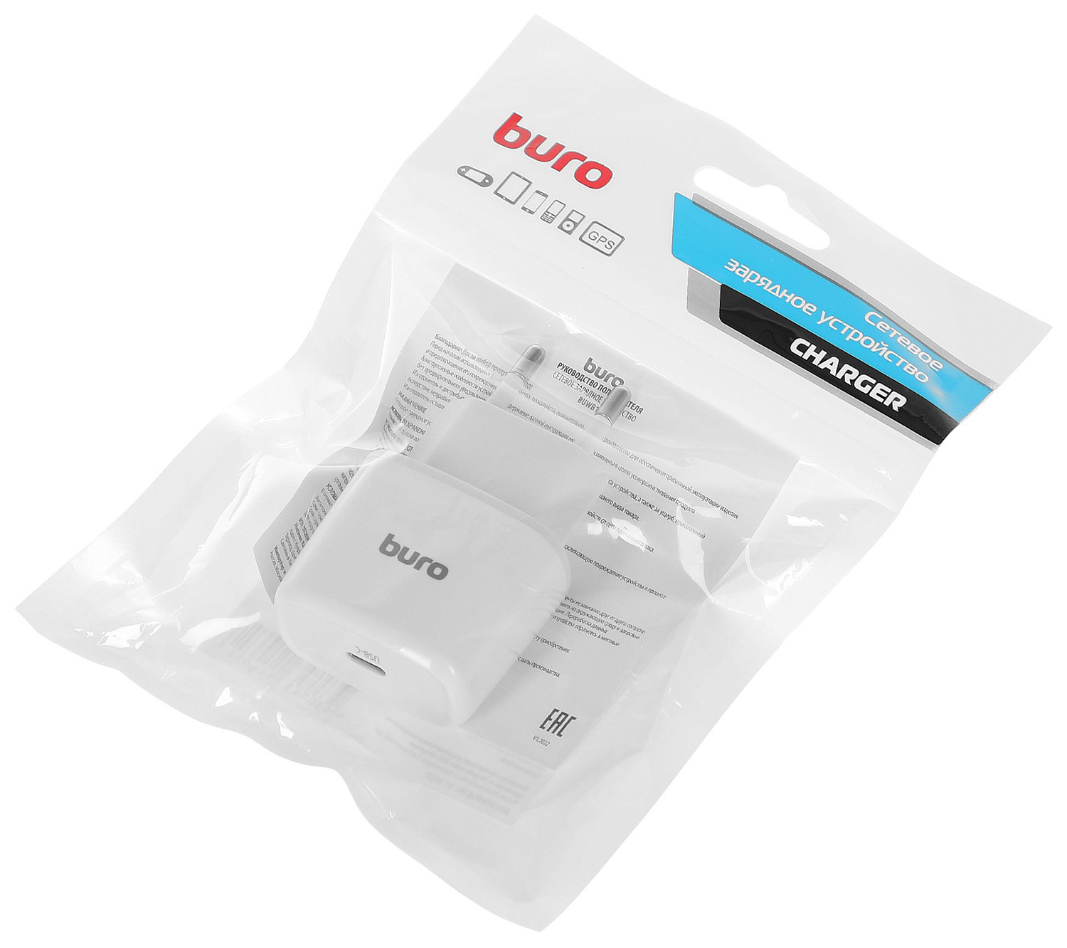 Сетевое зар./устр. Buro BUWB1 10W 2A USB-C универсальное белый (BUWB10S010WH)