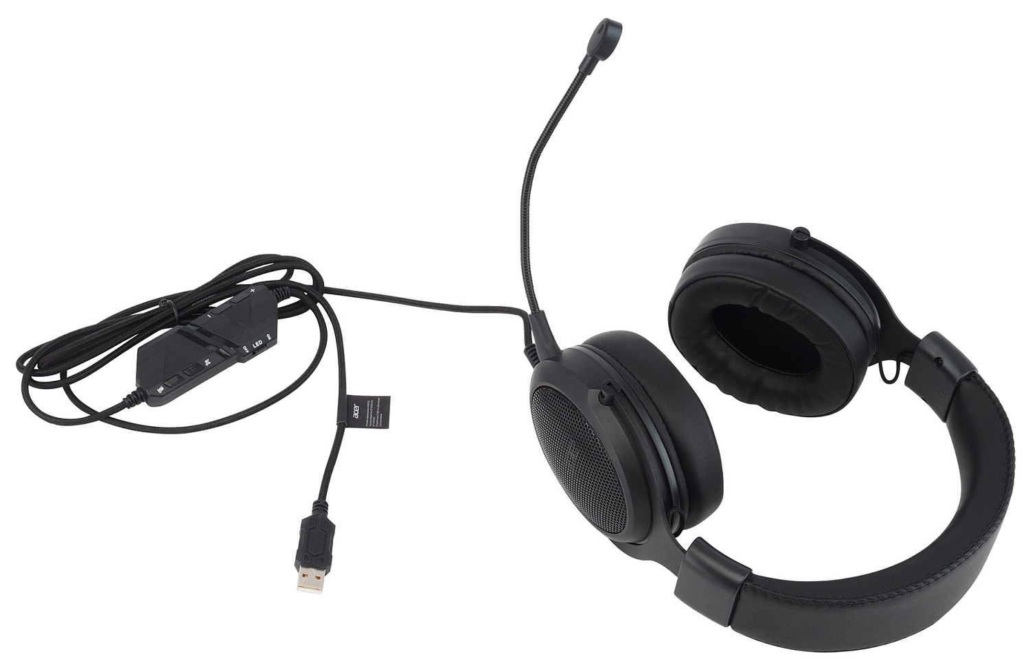 Наушники с микрофоном Acer AHW120 черный 2.1м мониторные USB оголовье (ZL.HDSCC.01C)